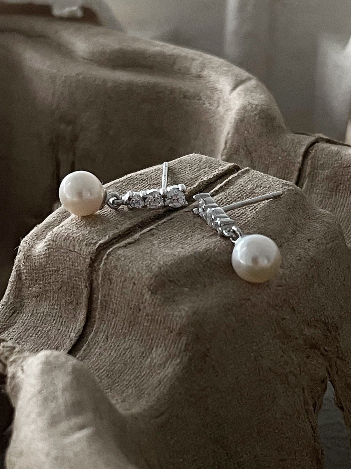 Orecchini con diamanti perle Edison