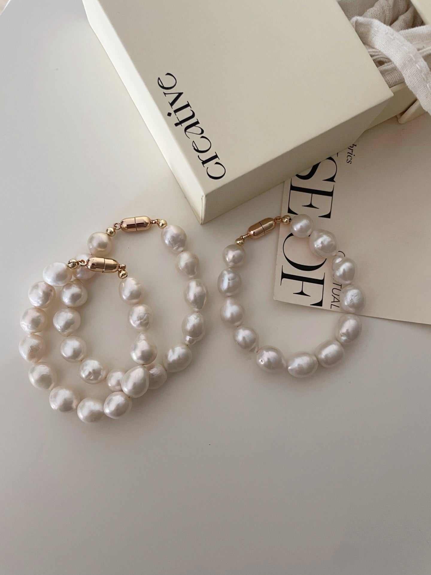 Bracciale con perle barocche naturali