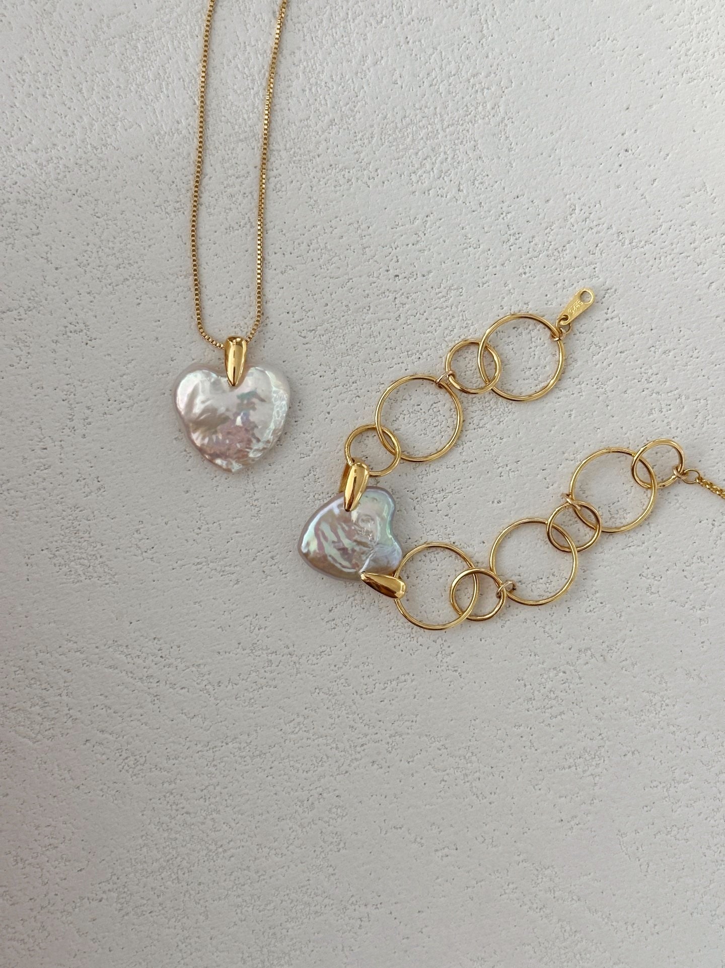 Bracciale con perle barocche di cuore