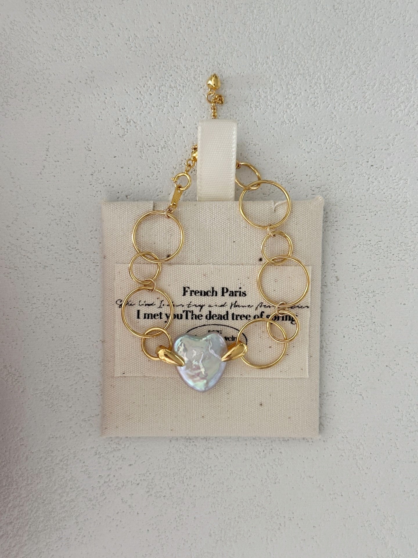 Bracciale con perle barocche di cuore