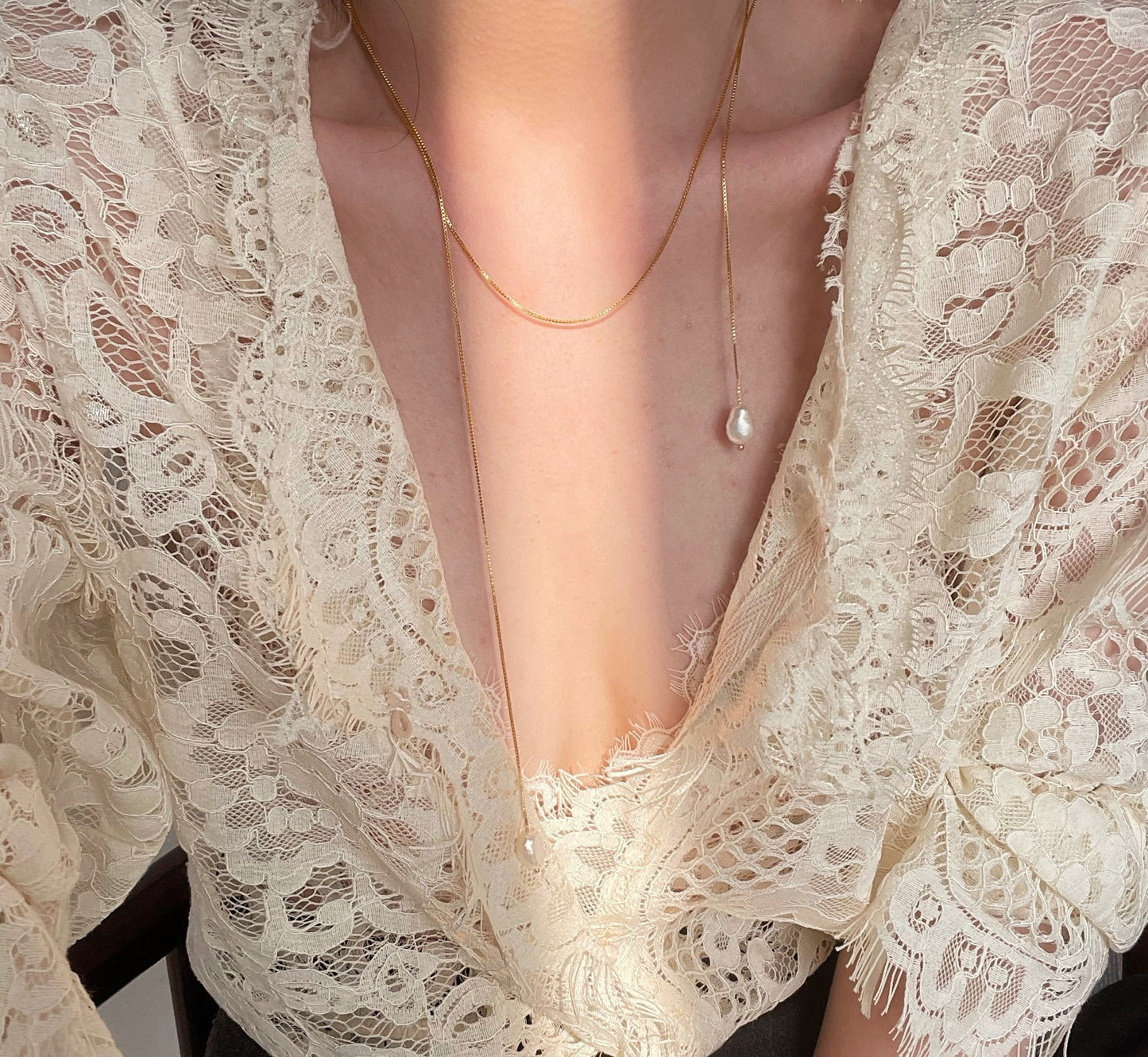 Collana in oro 14k regolabile