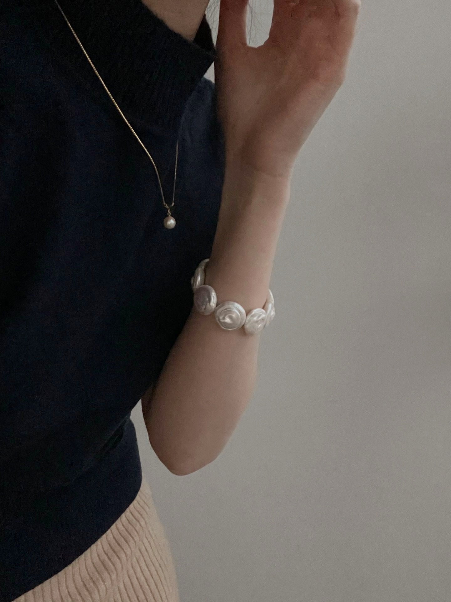 Collier oro con perla a goccia