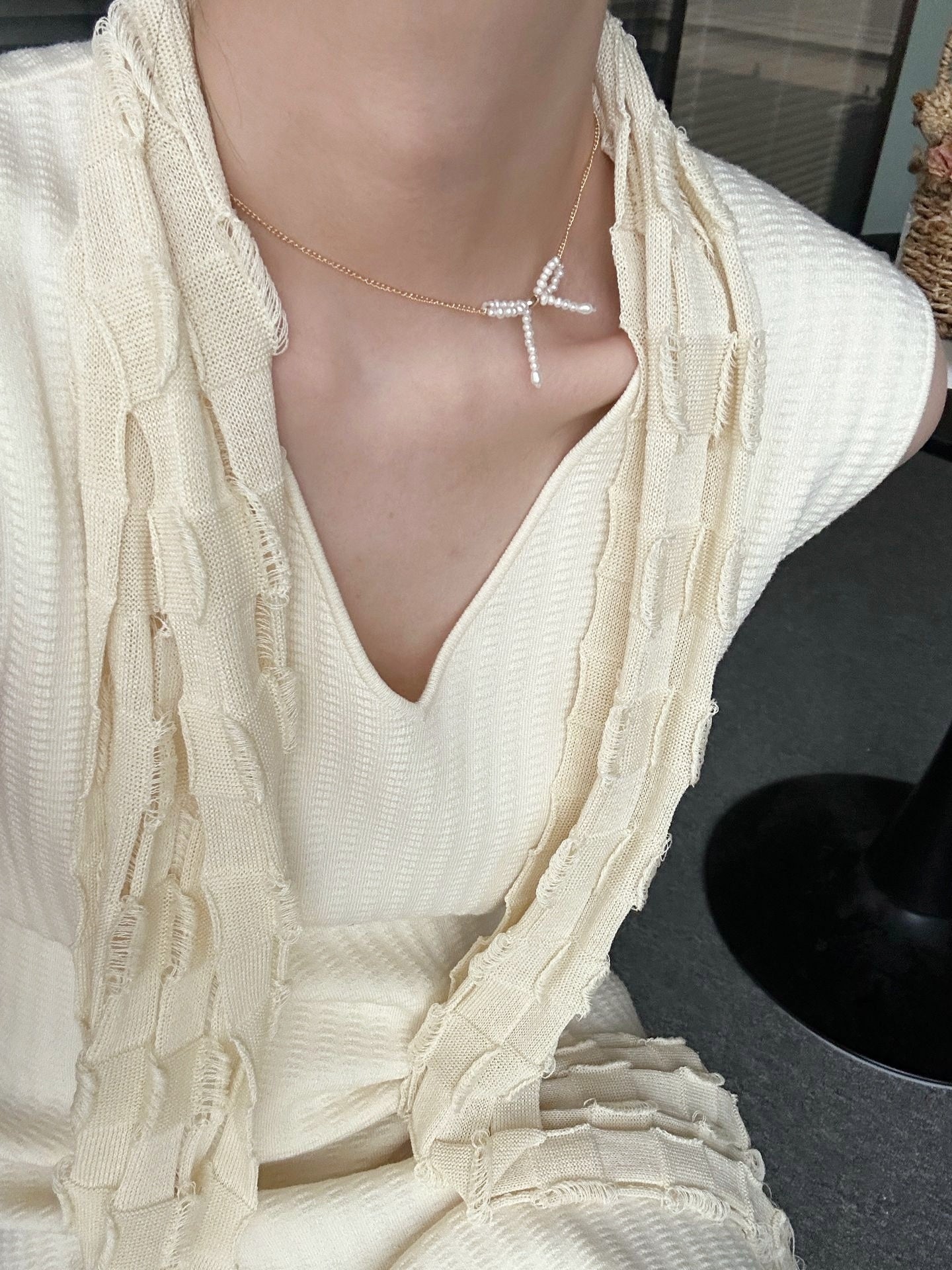 Girocollo in oro 14k con fiocco