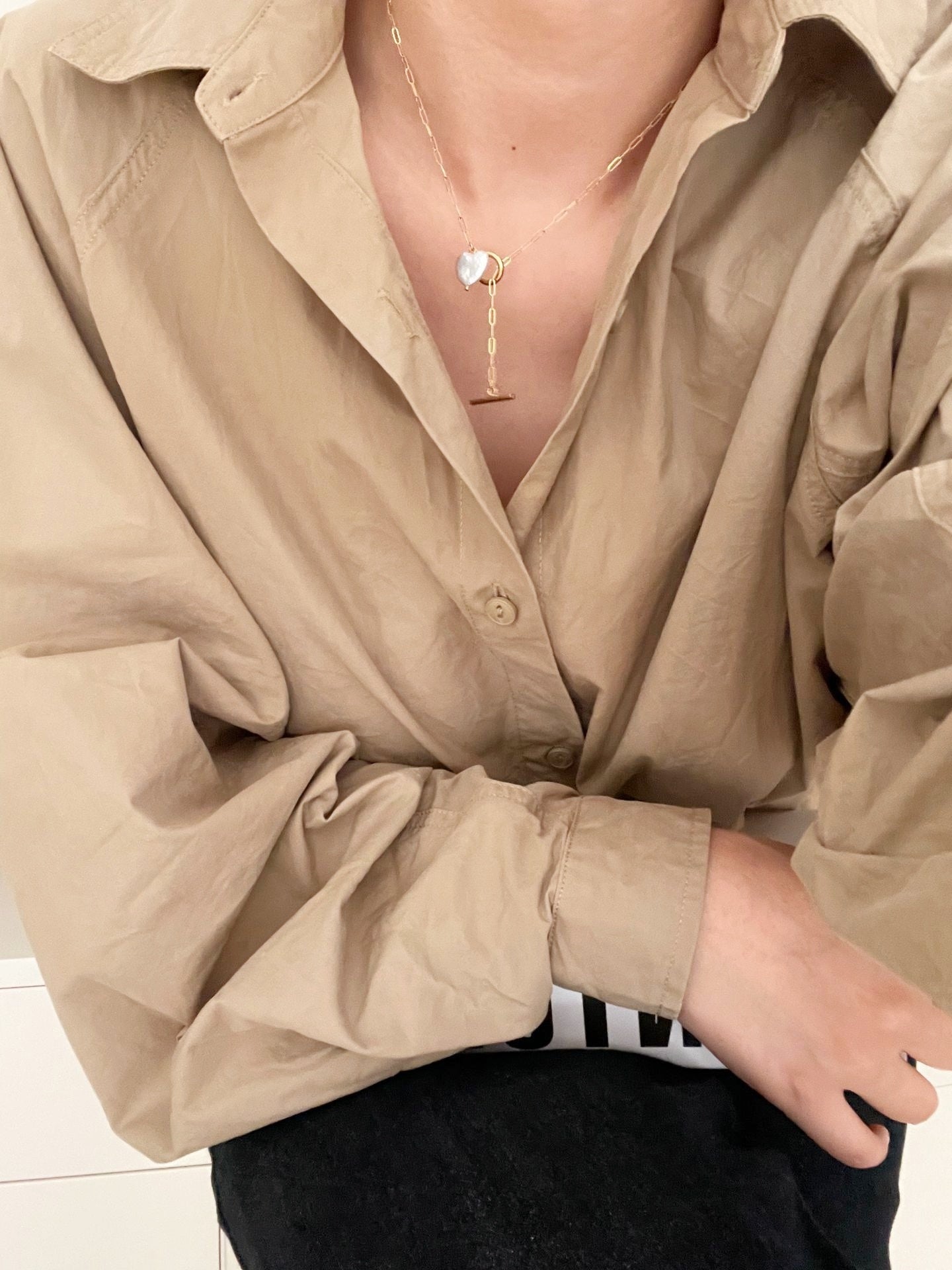 Collier oro con perla barocca di cuore