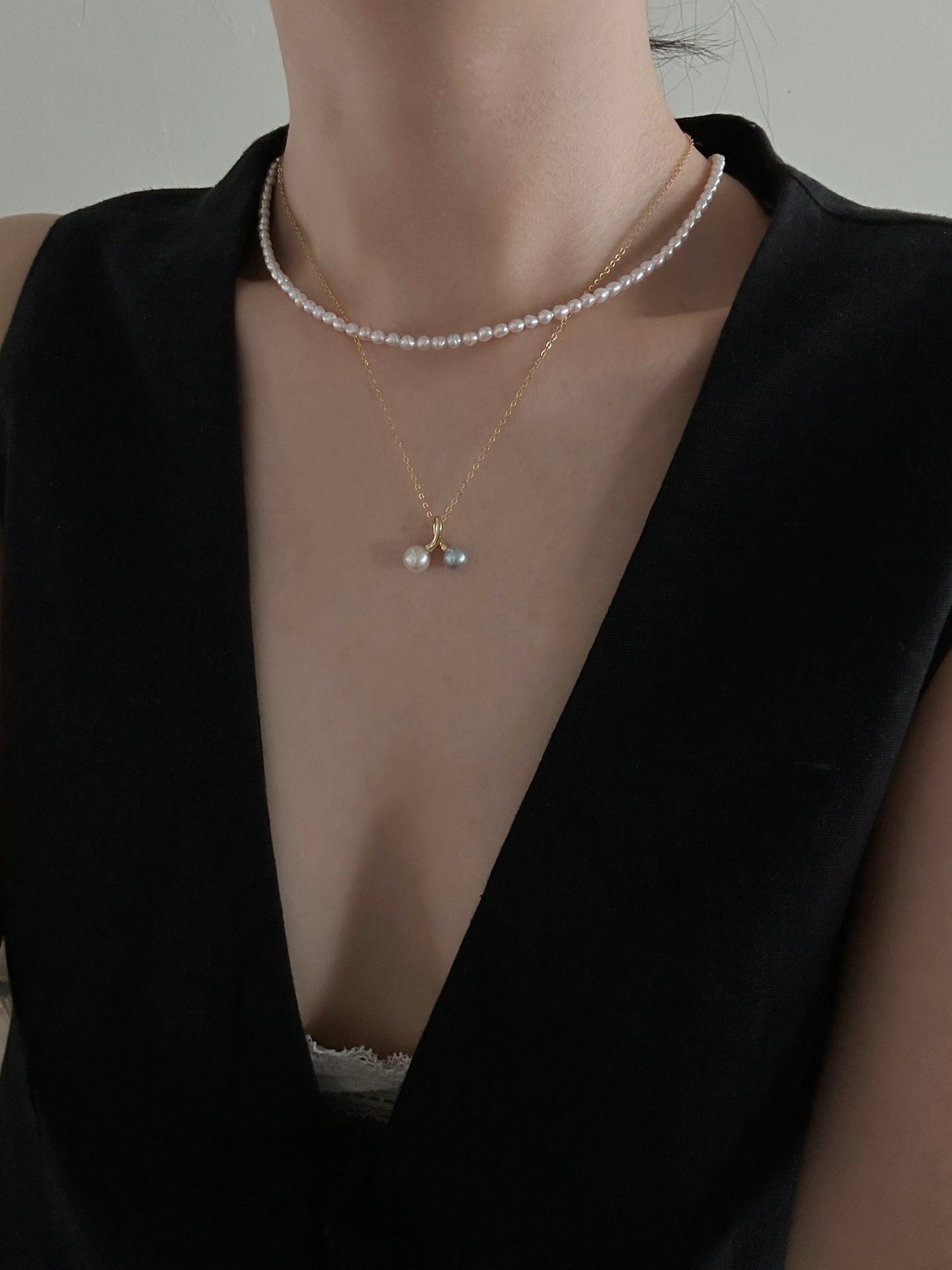 Collier con Edison e Akoya