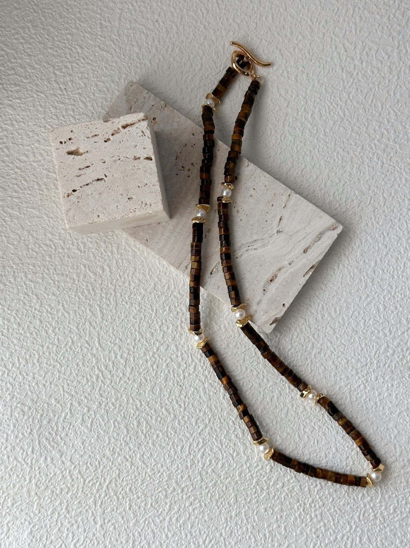 Collana di occhio di tigre caramello