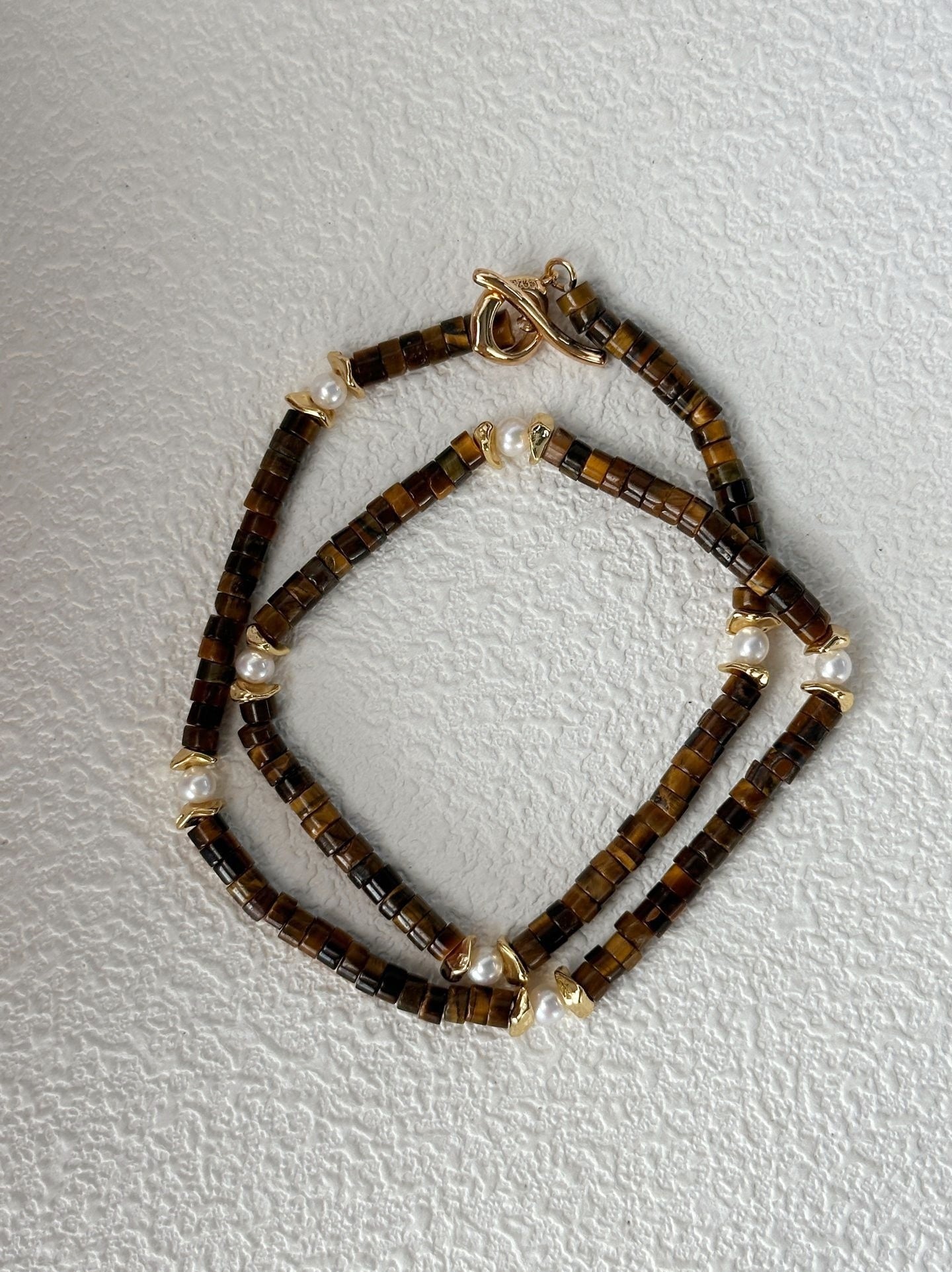 Collana di occhio di tigre caramello