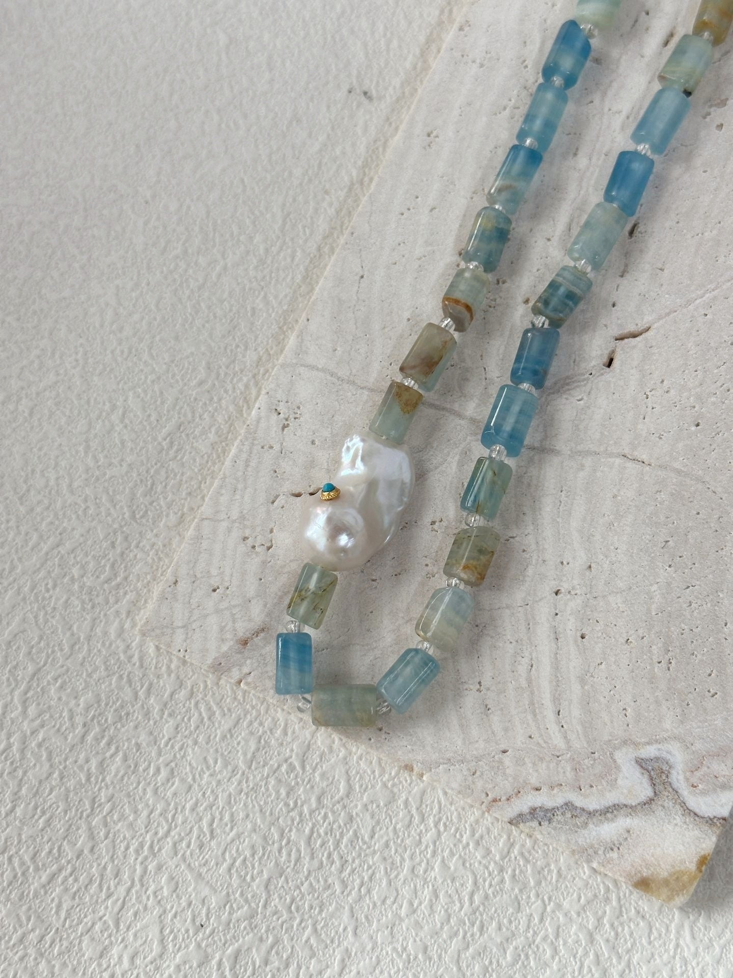 Collana barocca di turchese blu