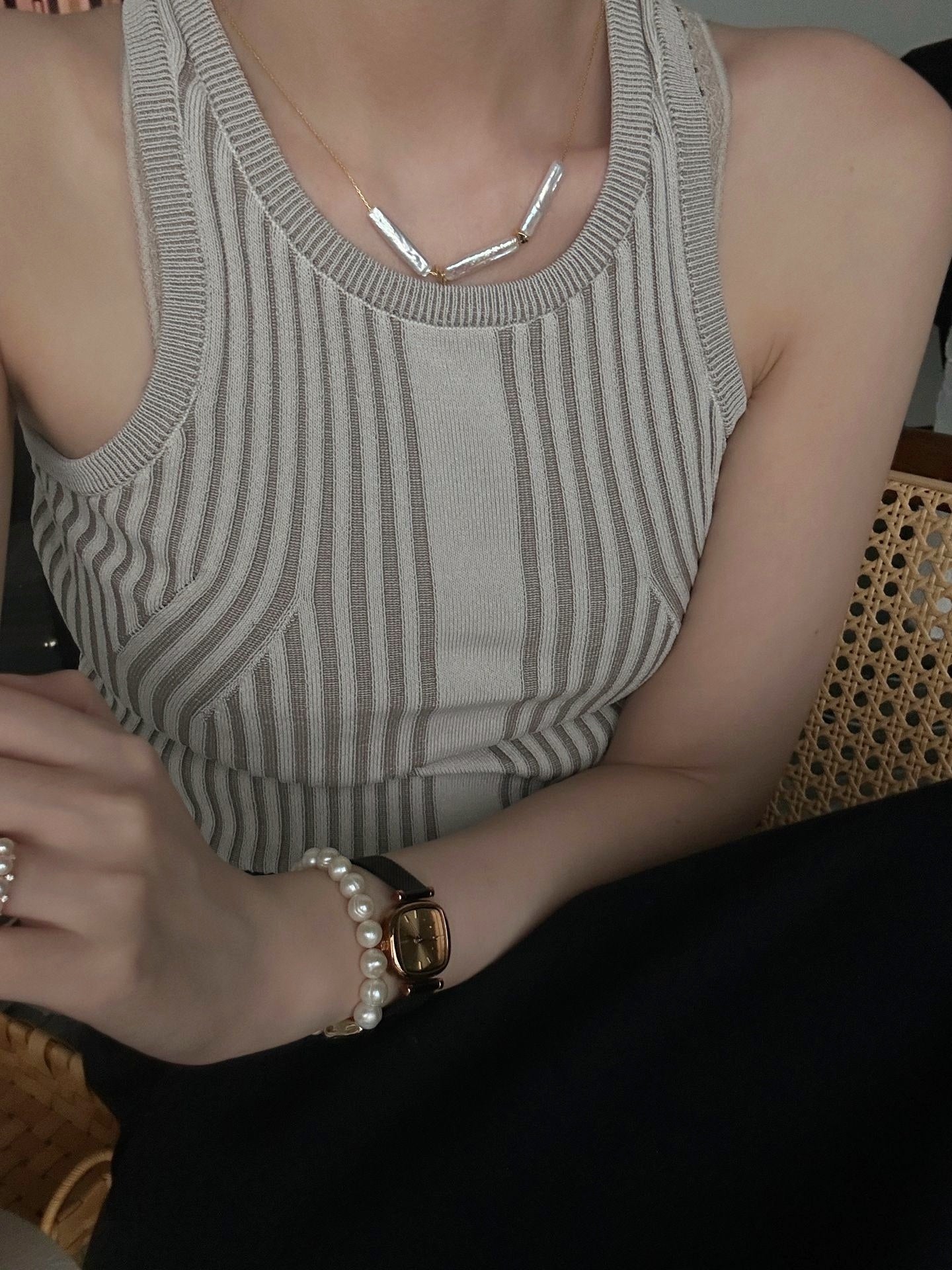 Girocollo in oro con perle barocche