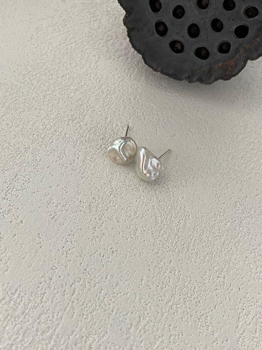 Orecchini di perle di mare Keshi blu-azzurro Australiane