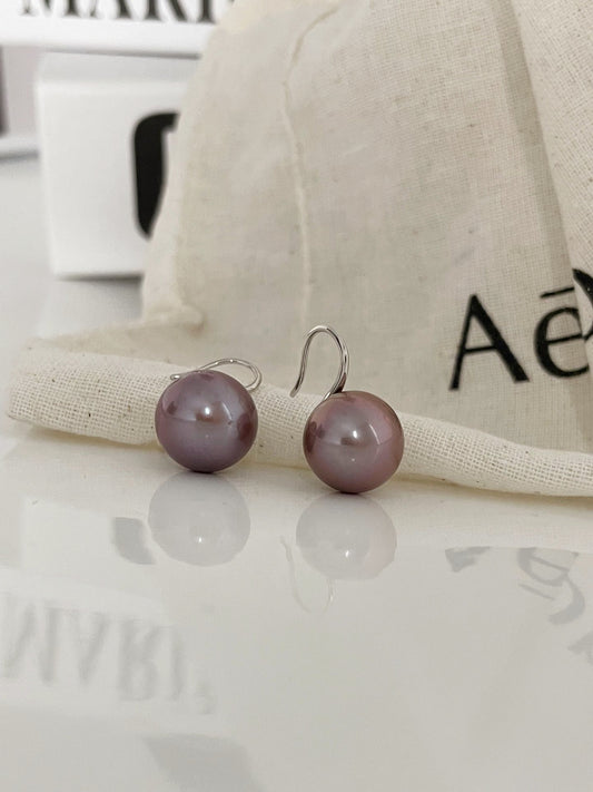 Orecchini in oro bianco e perle Edison di viola