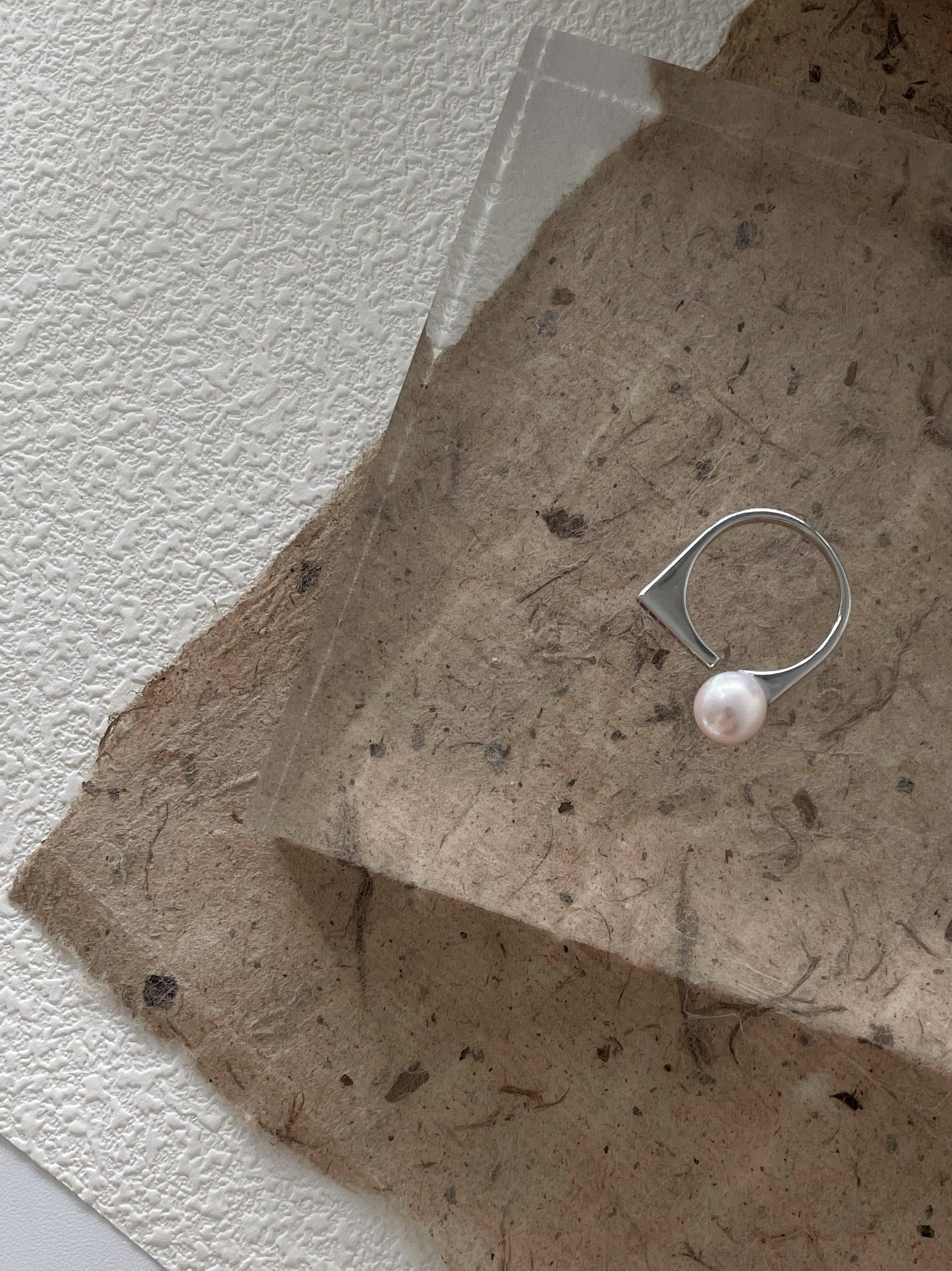 Anello forma quadrata con perla Edison