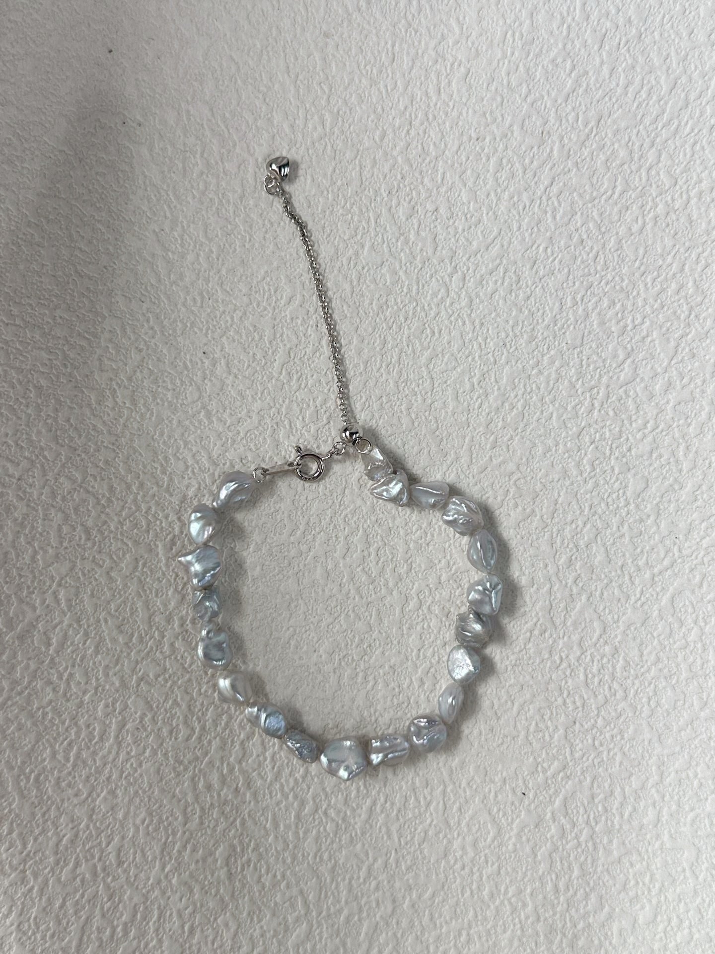 Bracciale con perle barocche argento-blue