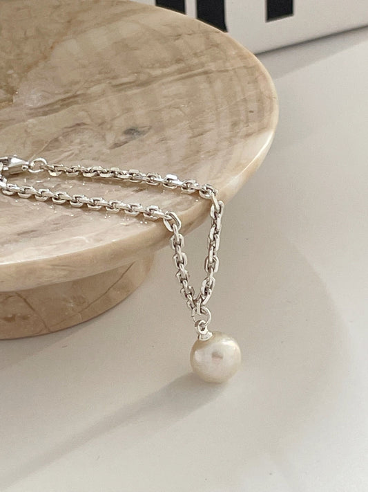 Bracciale argento con perla Akoya