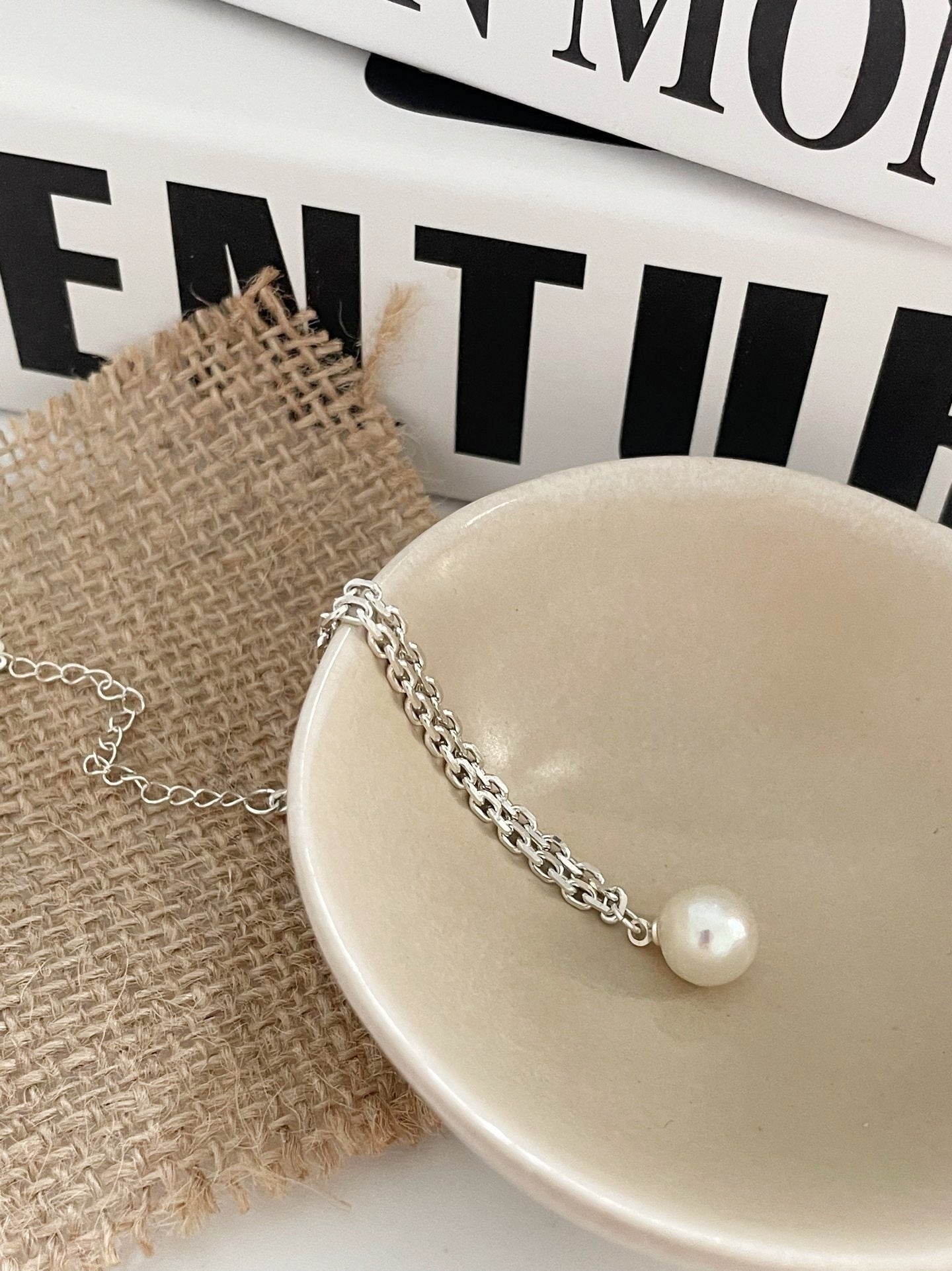 Bracciale argento con perla Akoya