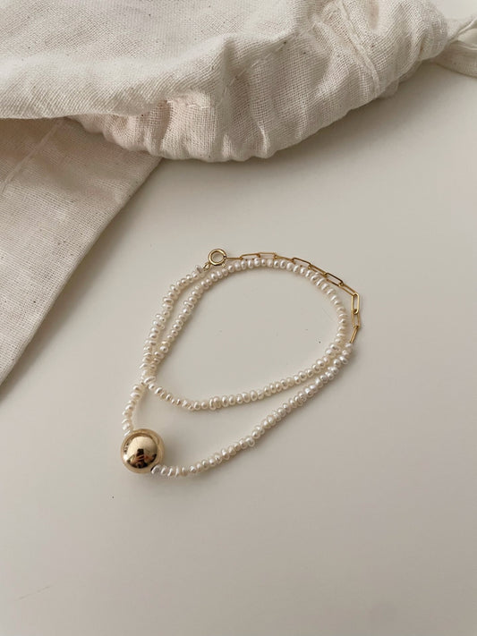 Bracciale con doppio giro di perle