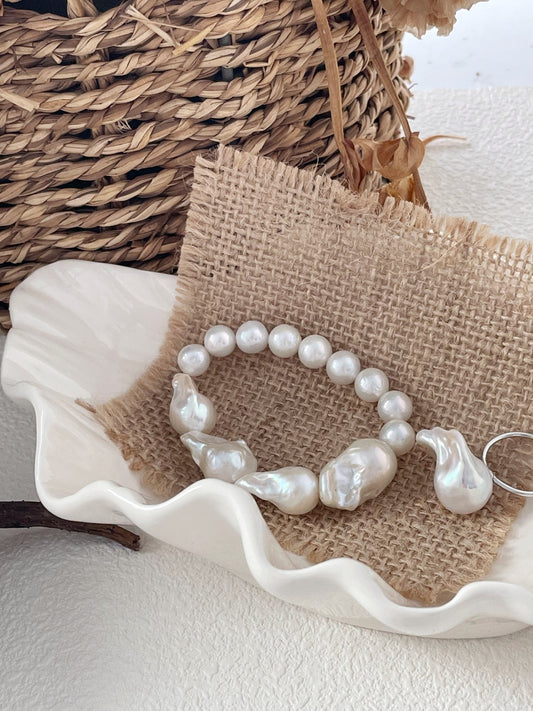 Bracciale con perle barocche fushion