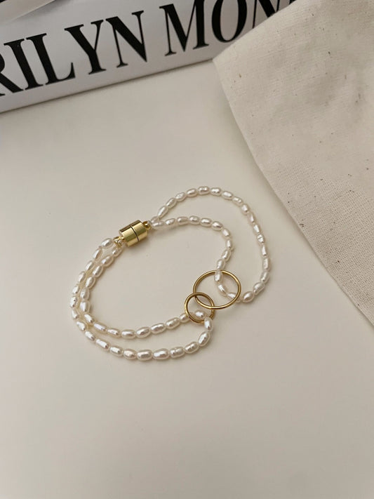 Bracciale con doppio giro di microperle