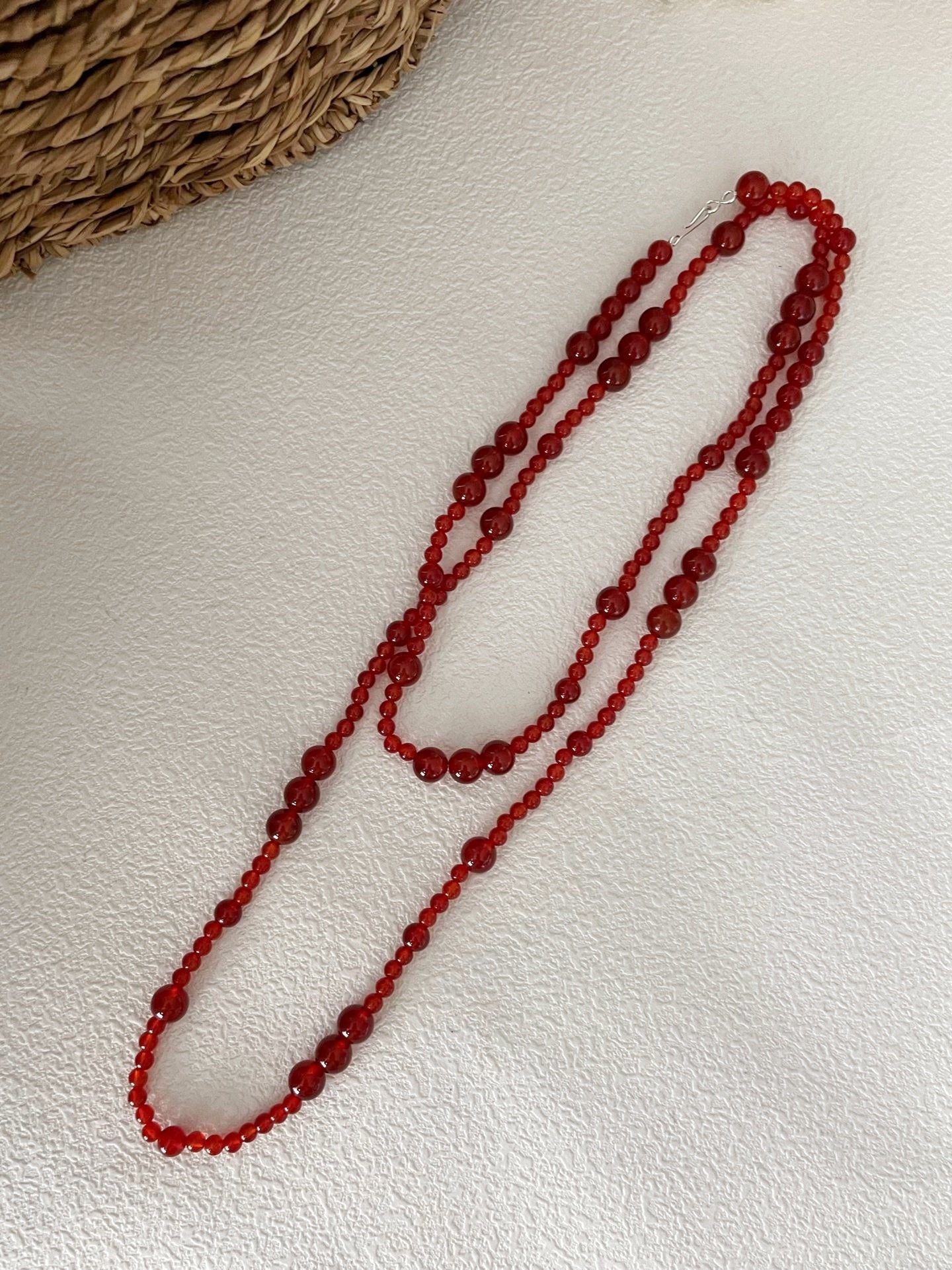 Collana doppia di agata rossa