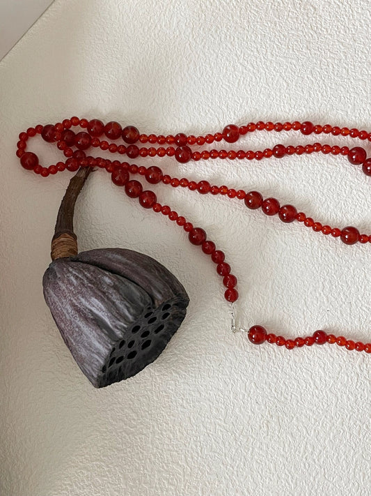 Collana doppia di agata rossa