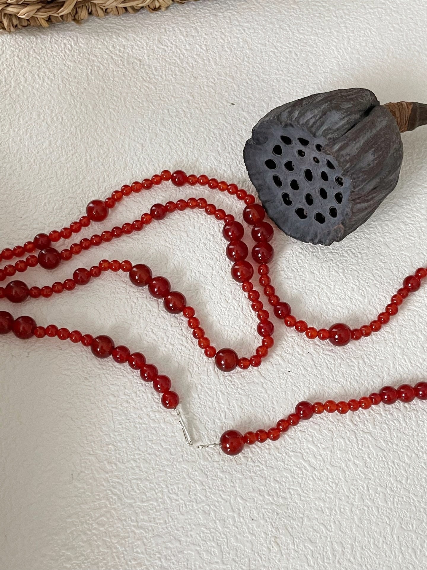 Collana doppia di agata rossa