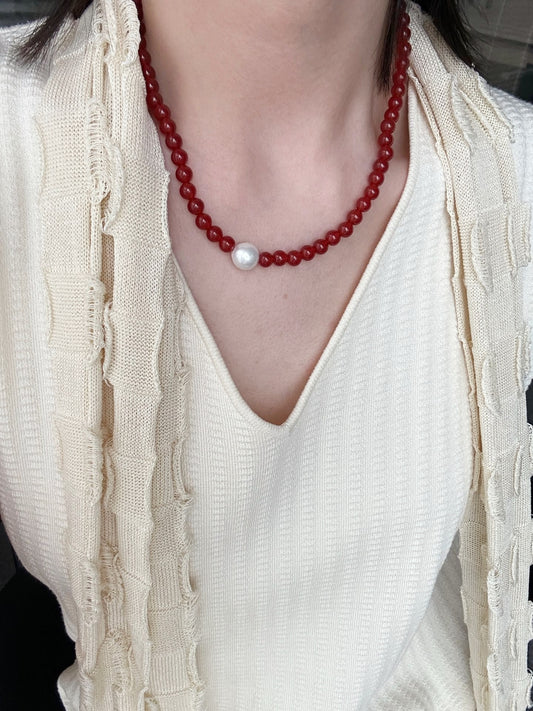 Collana barocca con cerchio di carneliano