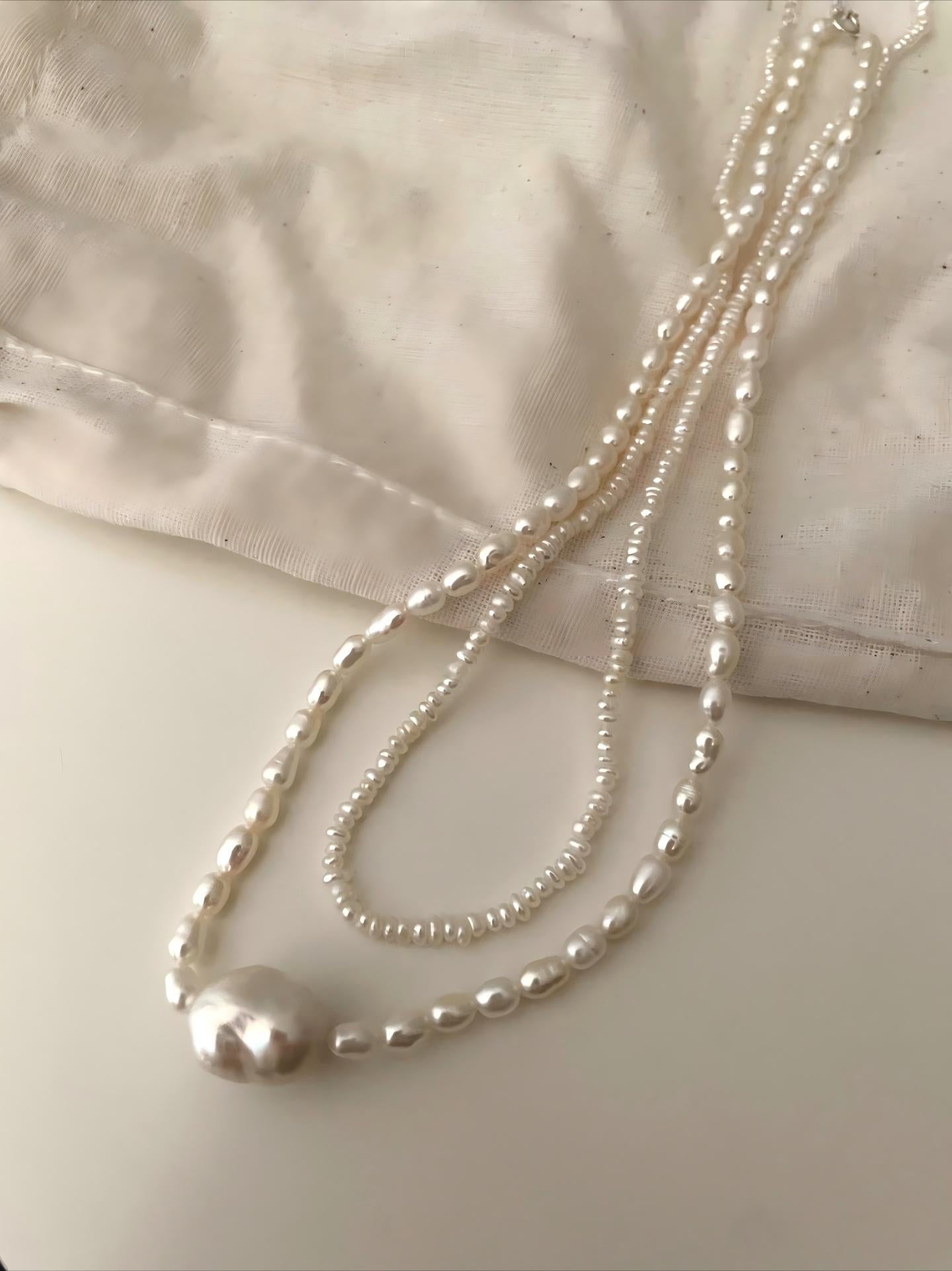 Collana di microperle doppio