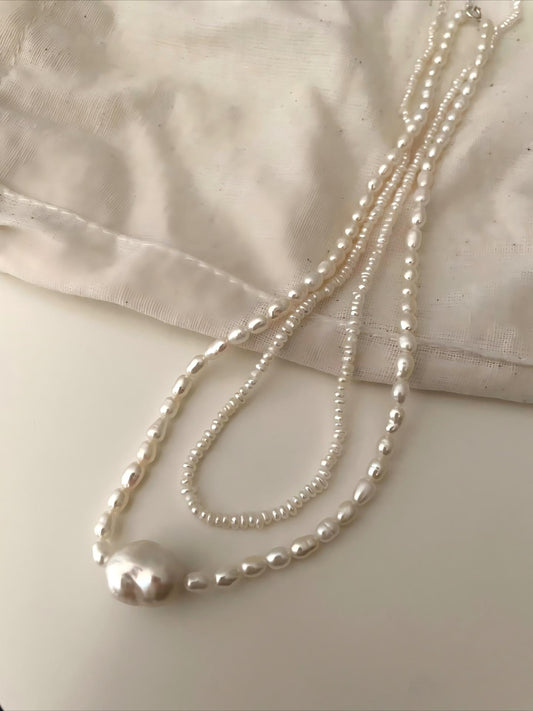 Collana di microperle doppio