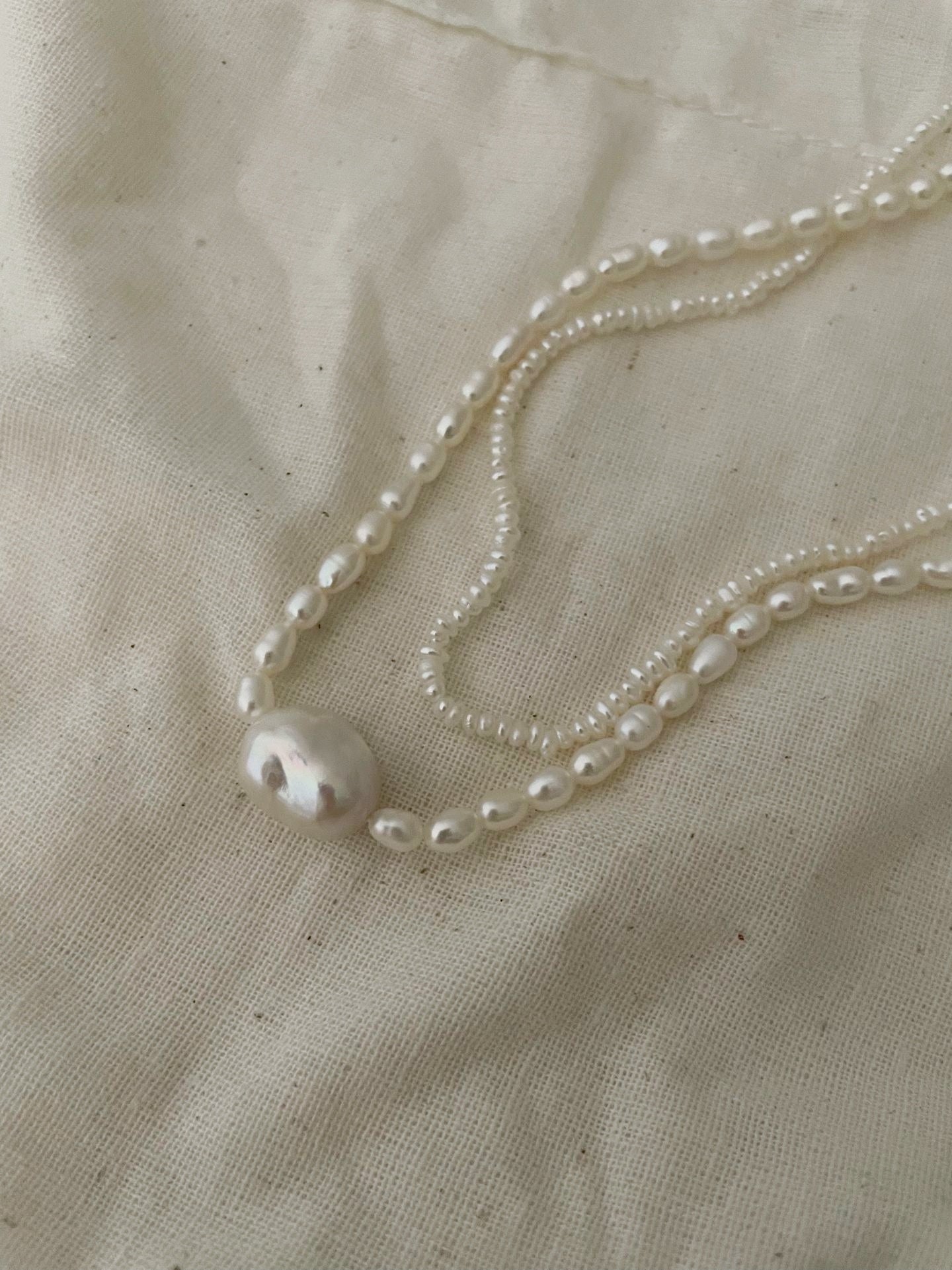 Collana di microperle doppio