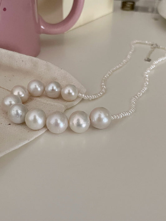 Collana di perle Edison e microperle