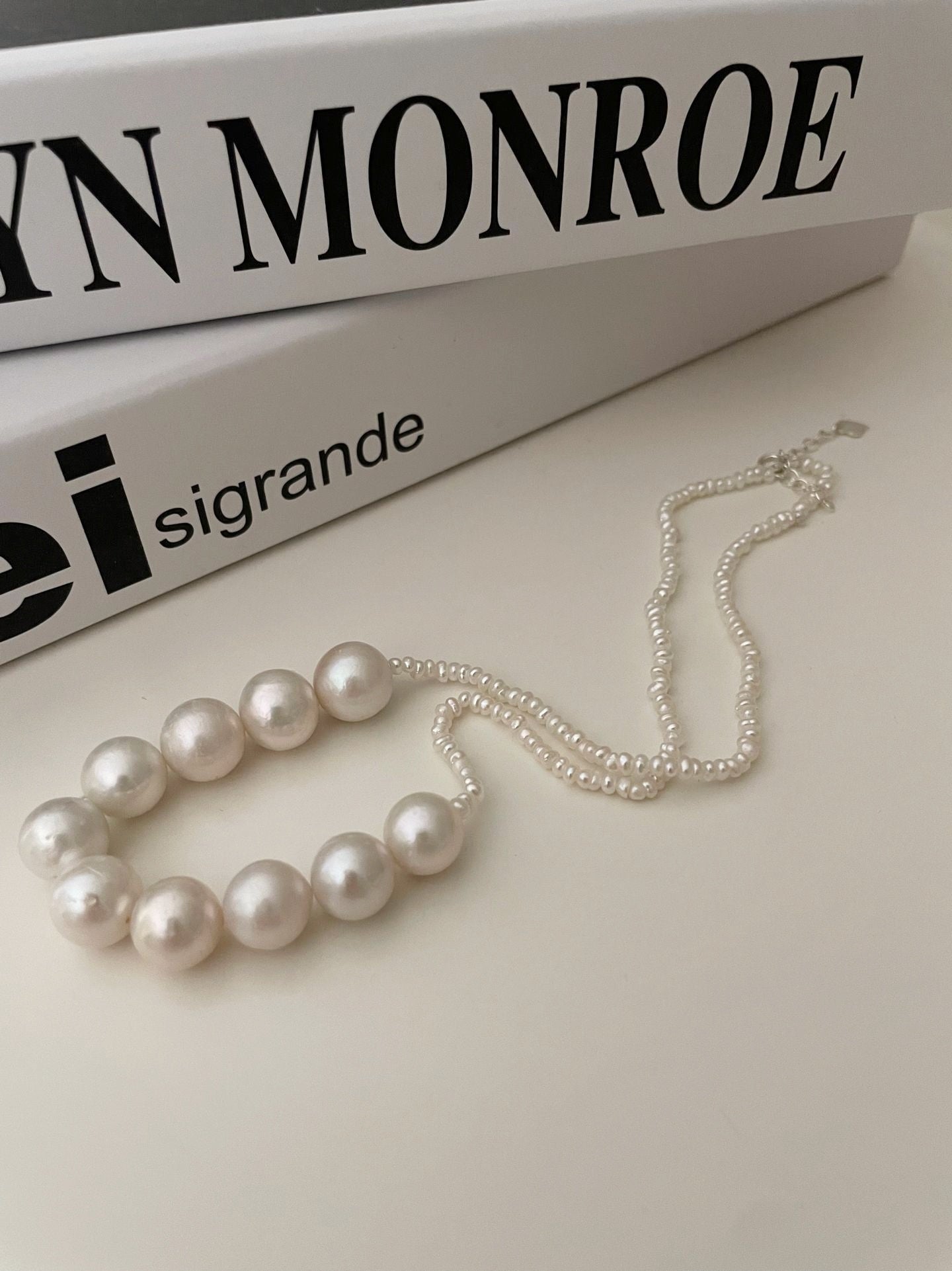 Collana di perle Edison e microperle