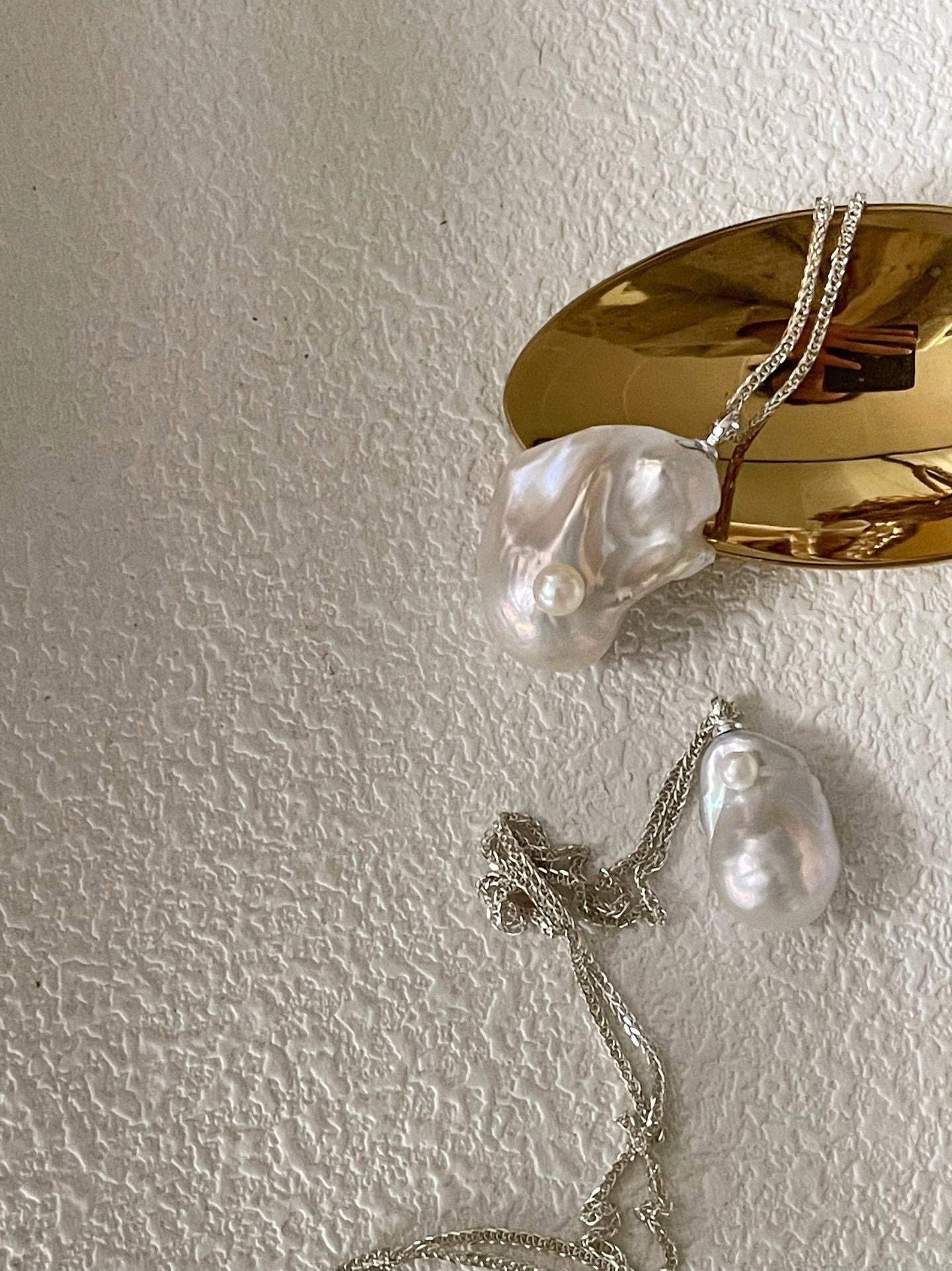 Collana d'argento con barocco Botero abbagliante