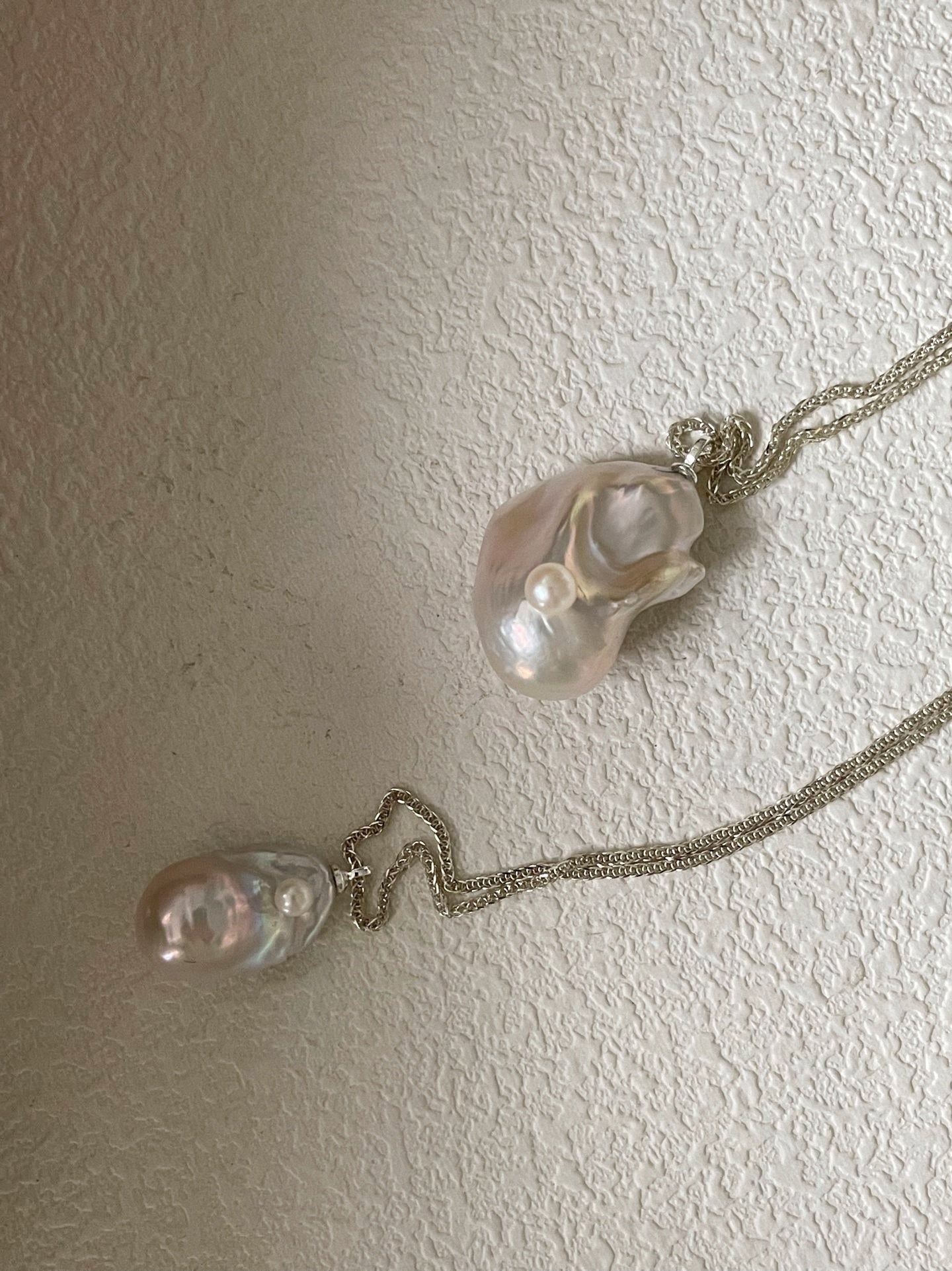 Collana d'argento con barocco Botero abbagliante