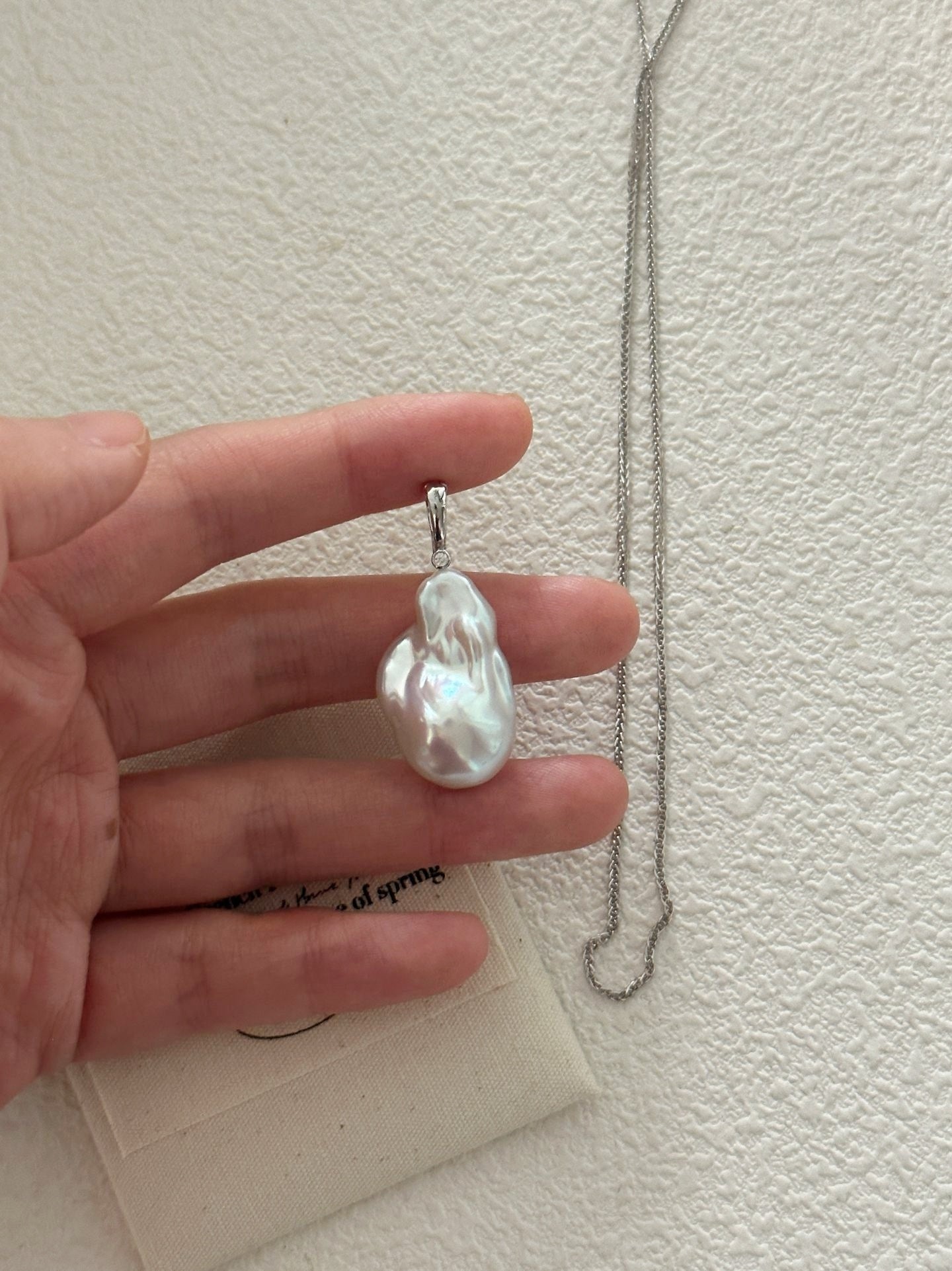 Collana barocca grande in argento semplice