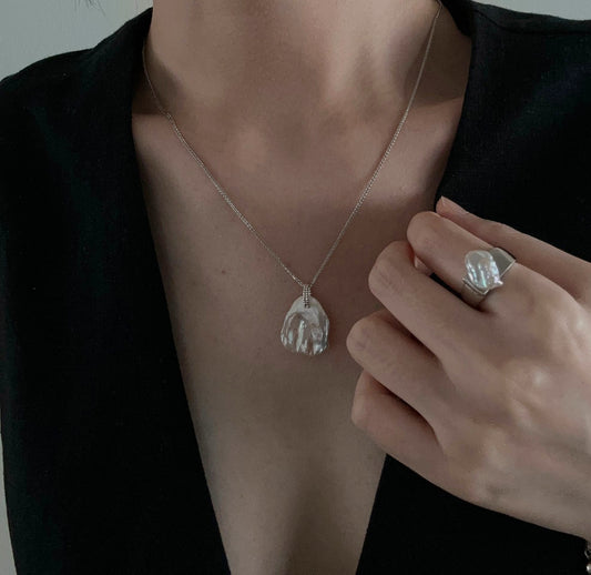 Collier argento di petalo