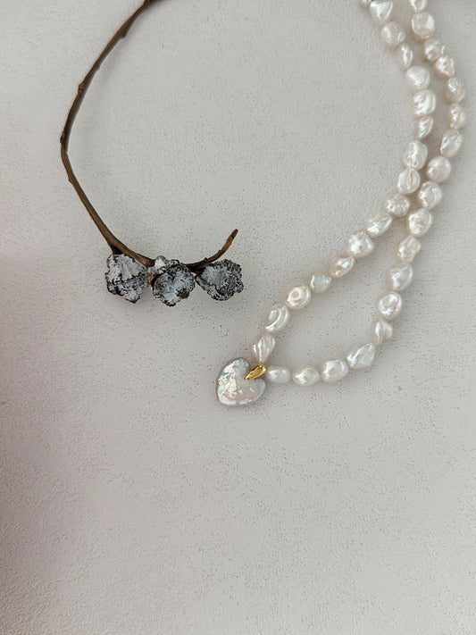 Girocollo di perle barocche con cuore