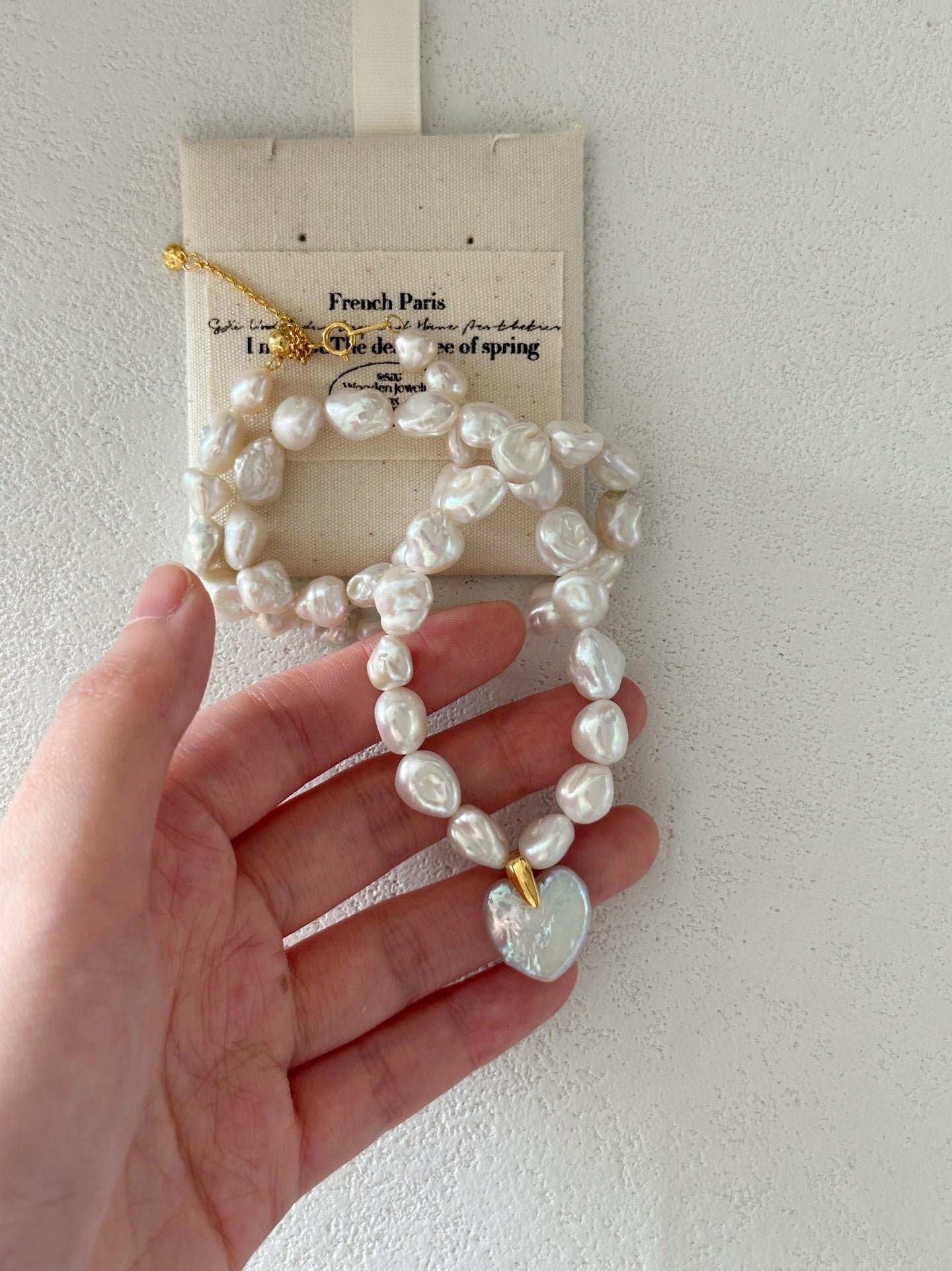 Girocollo di perle barocche con cuore