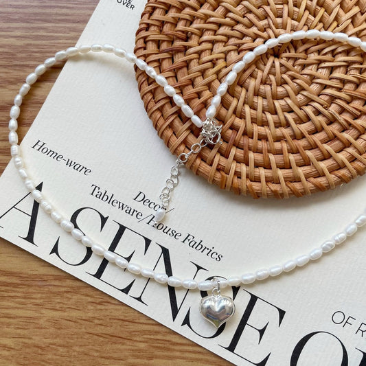 Collana di microperle con cuore