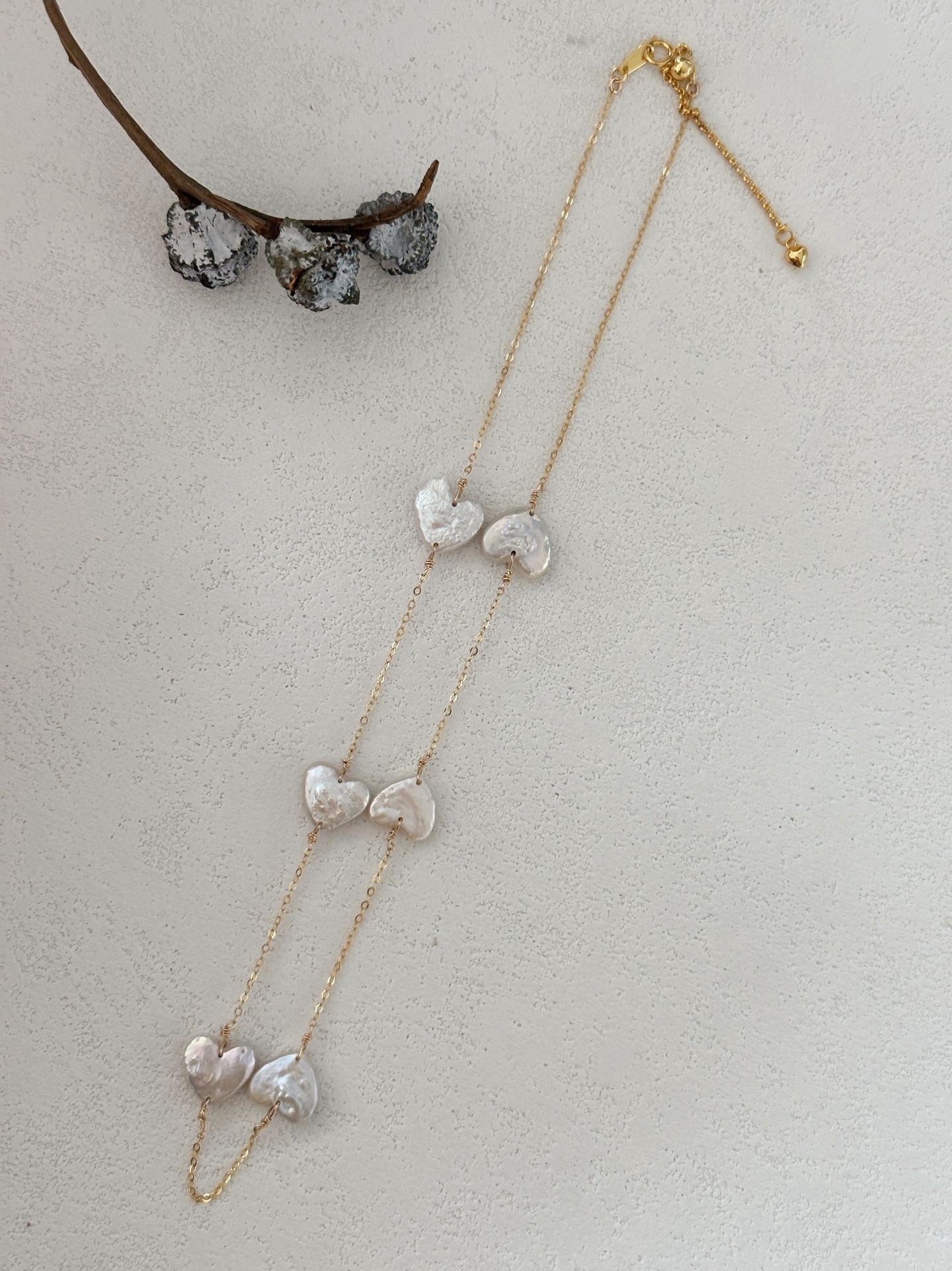 Collana con cuoricini a catena