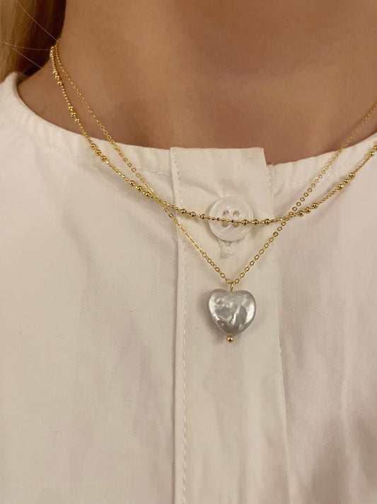 Collana di perla barocca di cuore