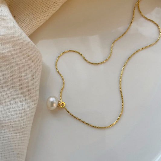 Collana di perle Mabe con oro 14k