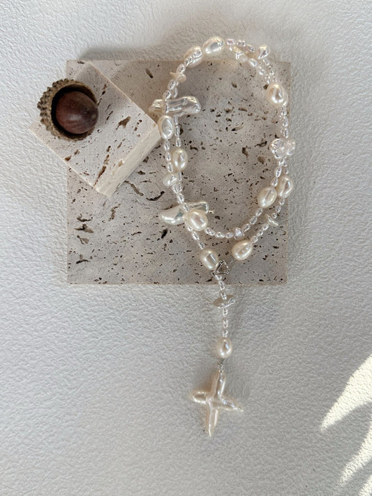 Collier barocche con perle croce