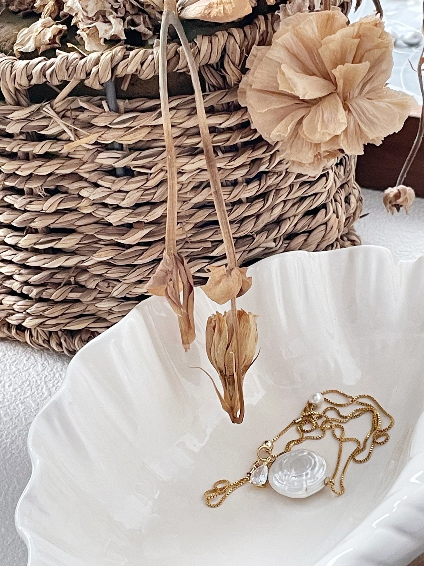 Collier con perla e zircone