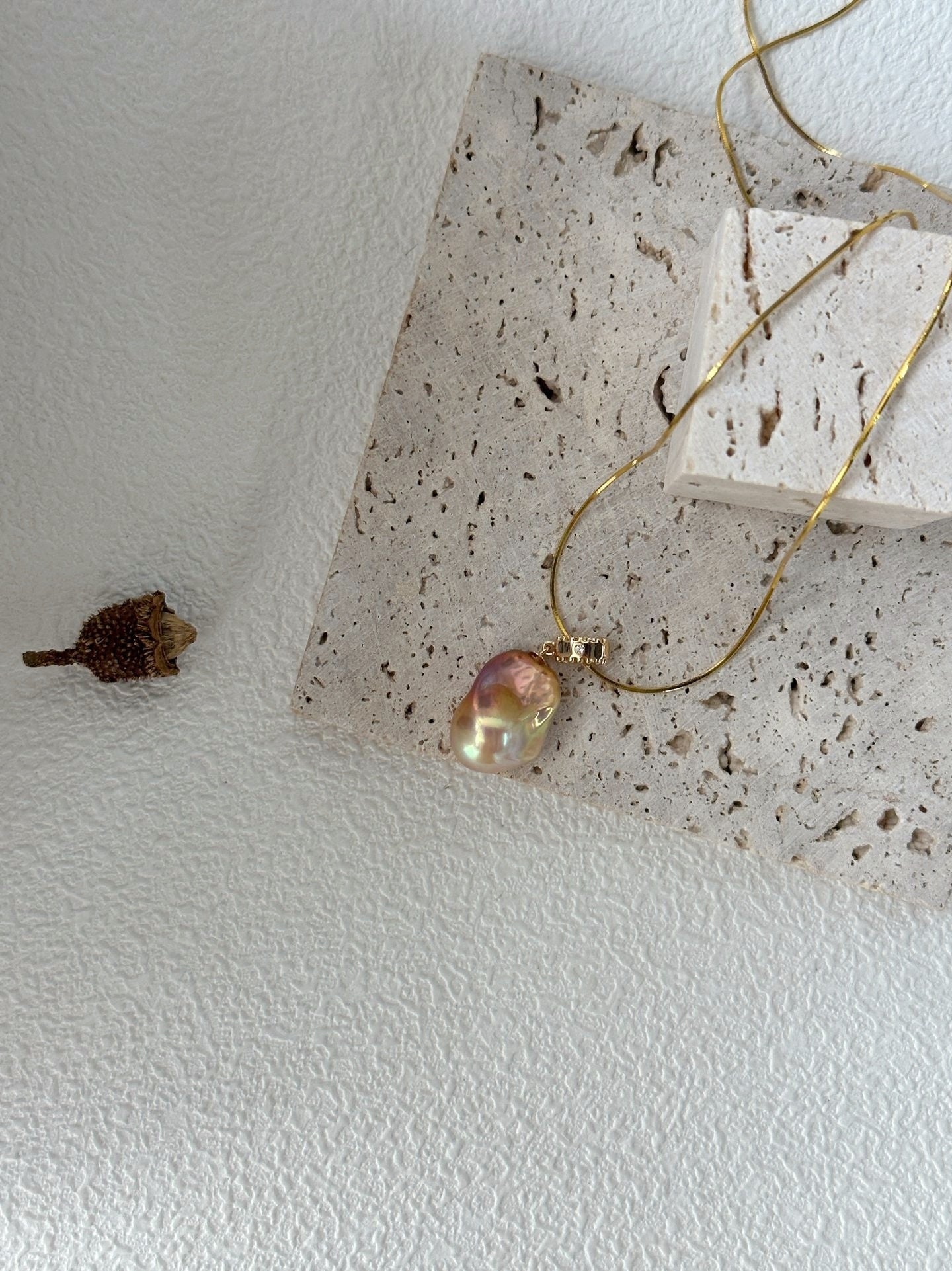Collana piccolo barocco iridescente