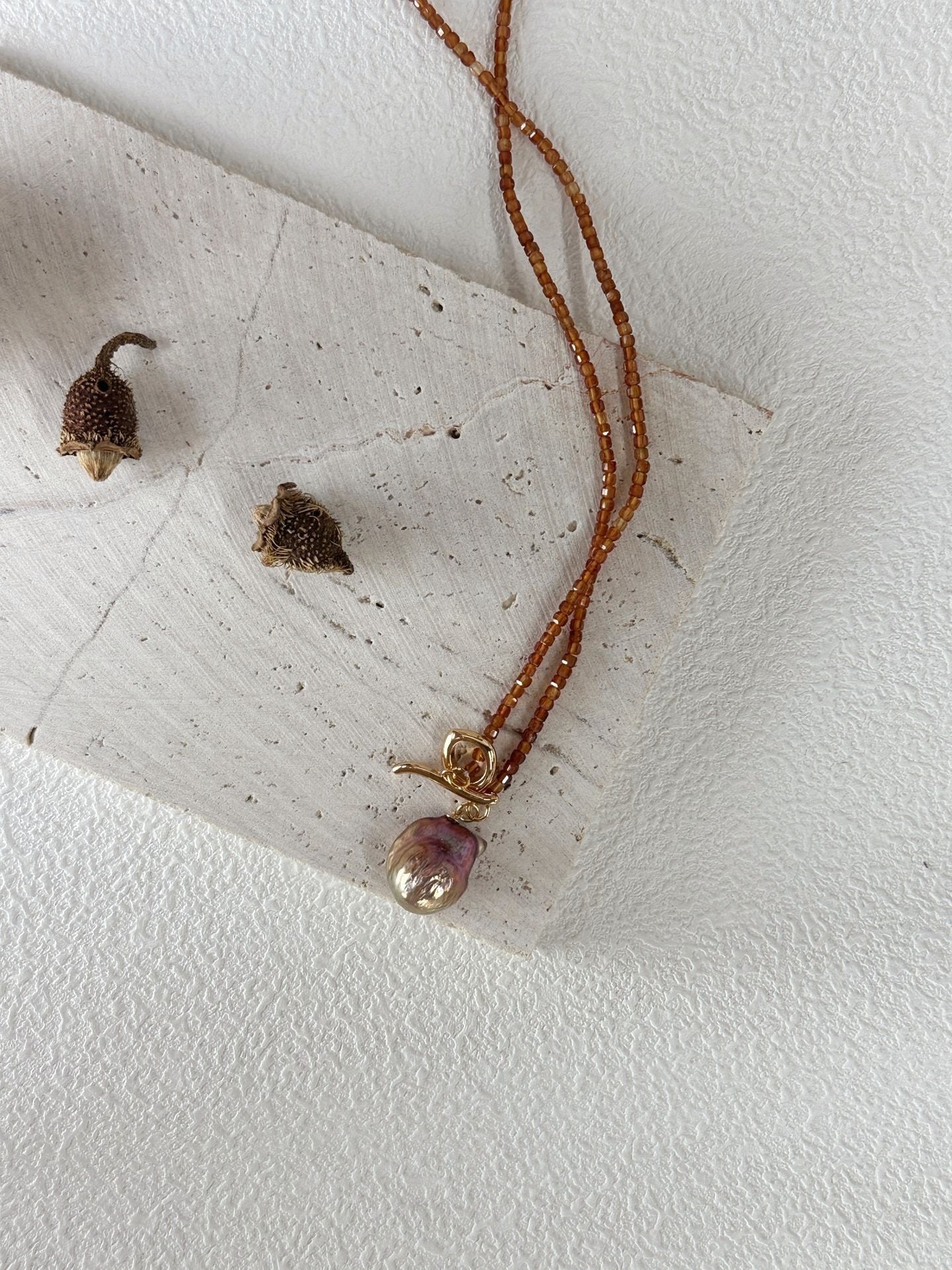 Collana piccolo barocco iridescente