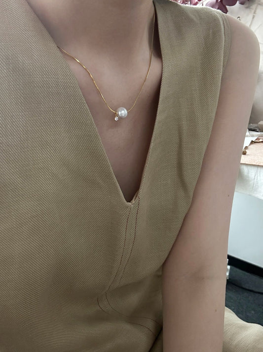 Collana in oro con perle Akoya d'acqua di mare