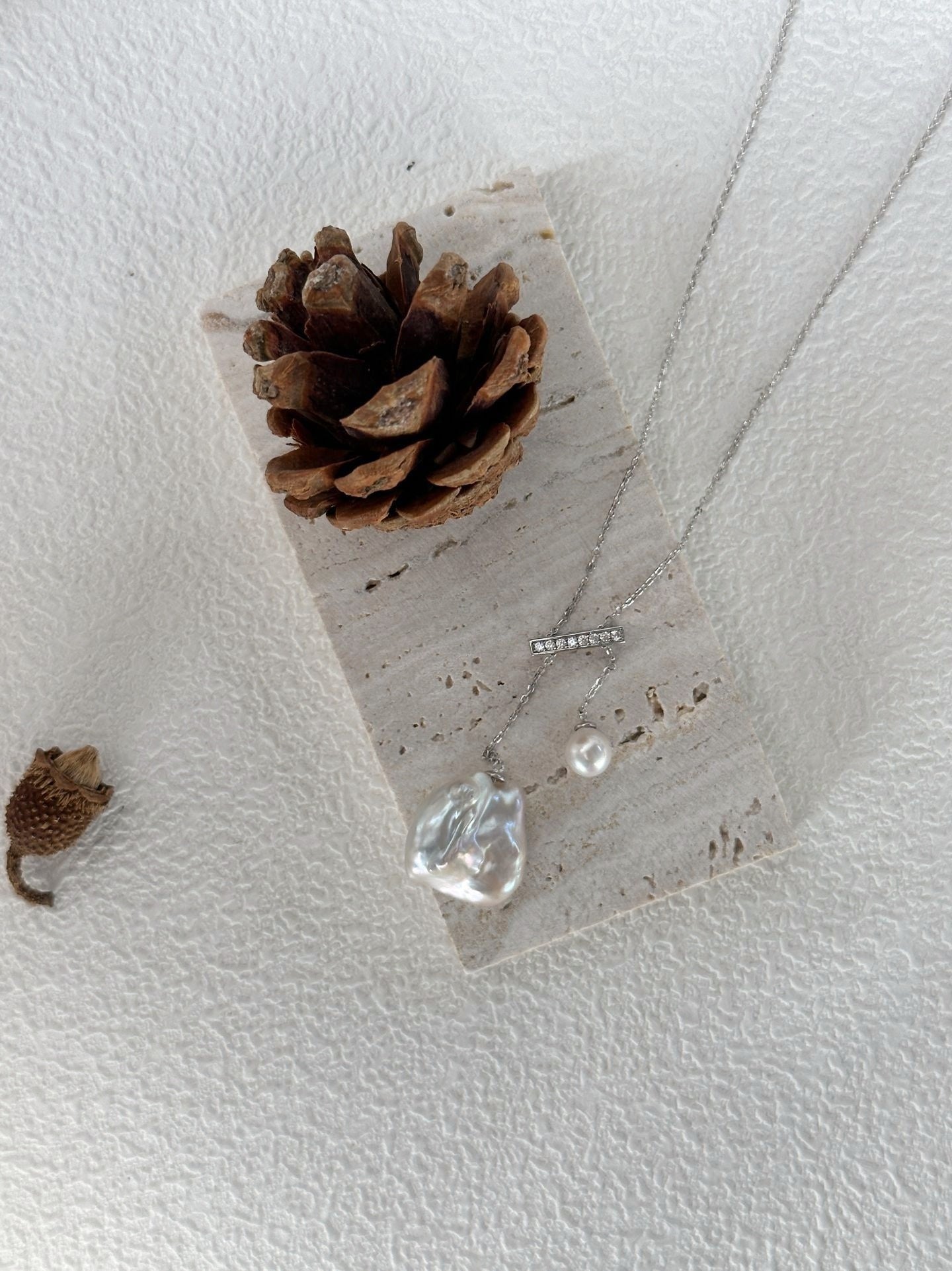 Collana d'argento Duette di perle