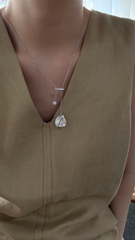 Collana d'argento Duette di perle