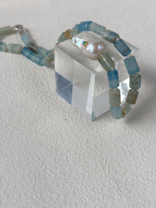 Collana barocca di turchese blu