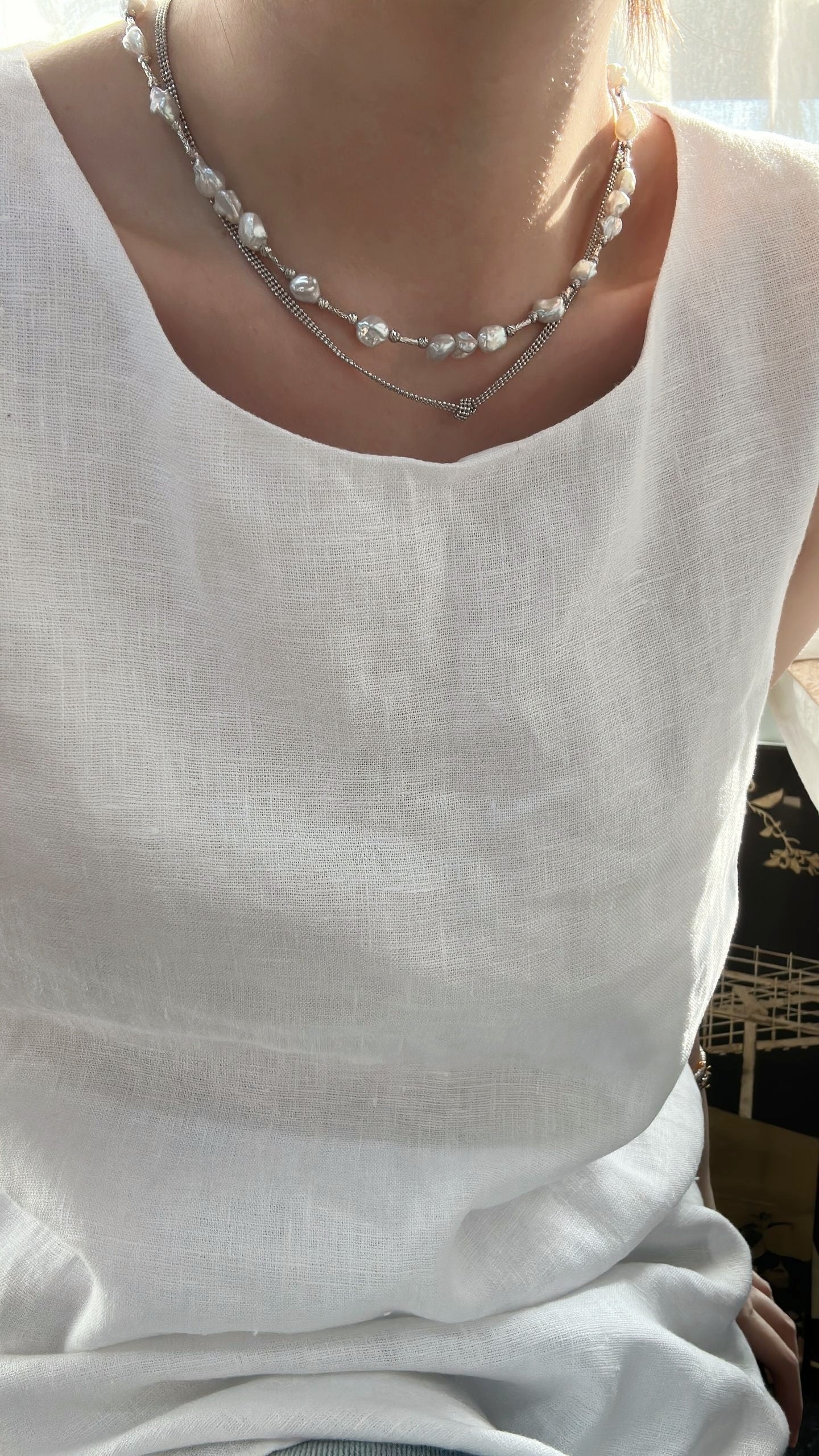 Collana Fusion in argento e barocca